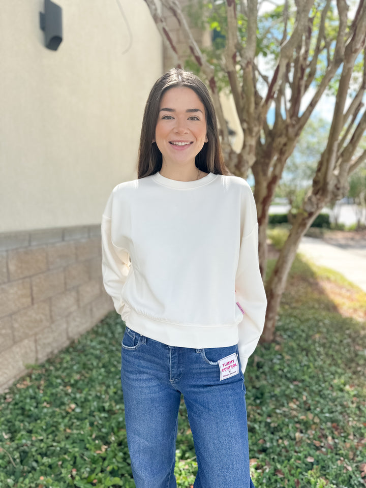 Simply Pullover Crewneck - Pearl