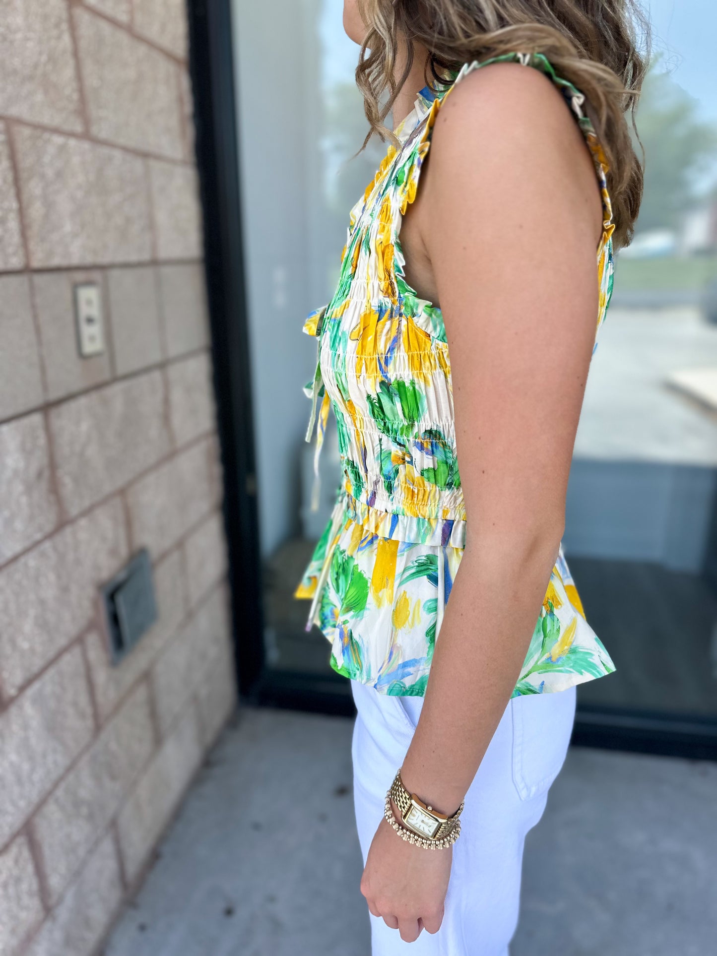 Sawyer Bow Smocked Tank