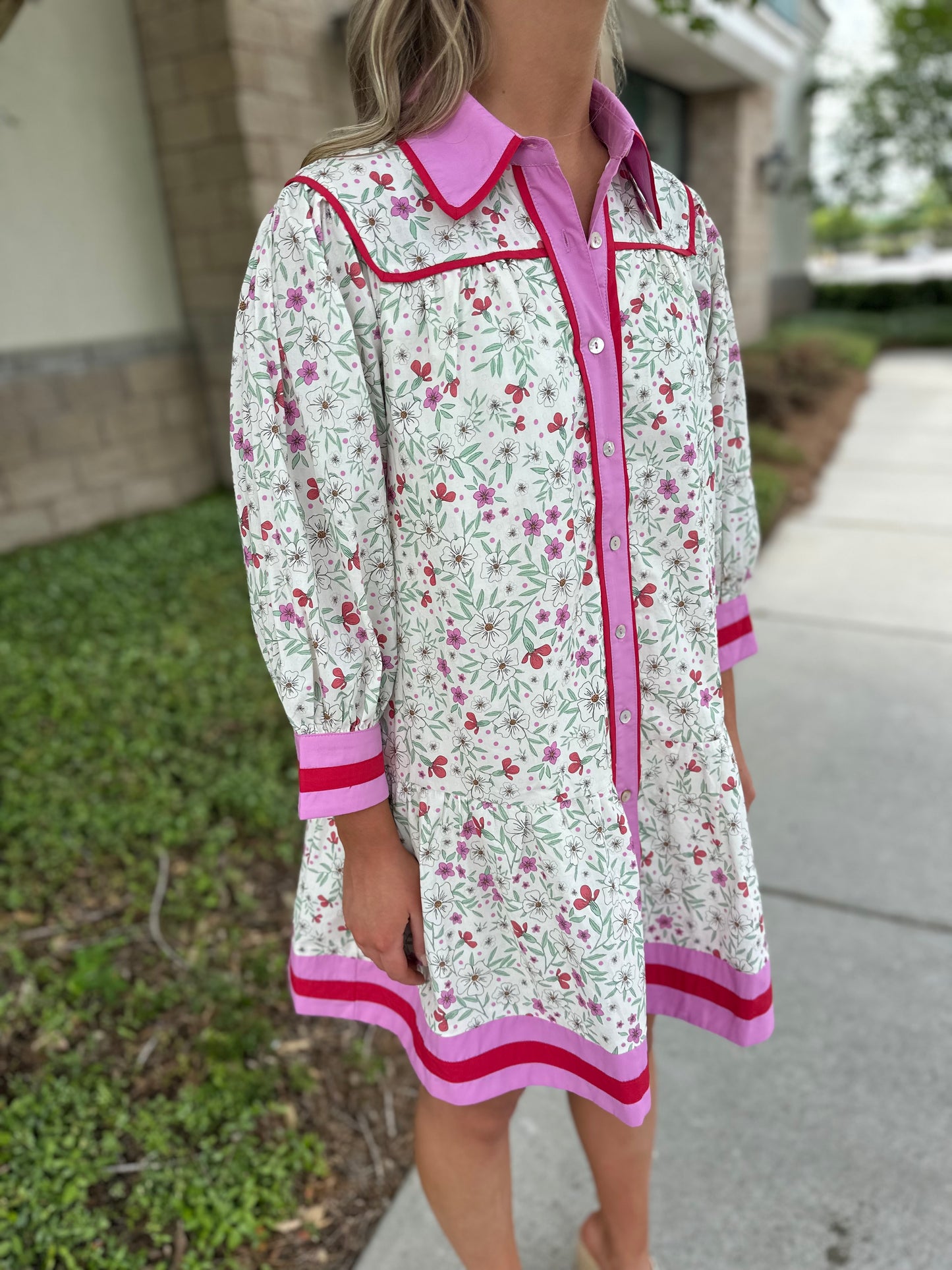 Madeline Floral Button Down Dress