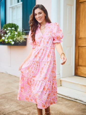 Evie Dress - Blossom Breeze Coral