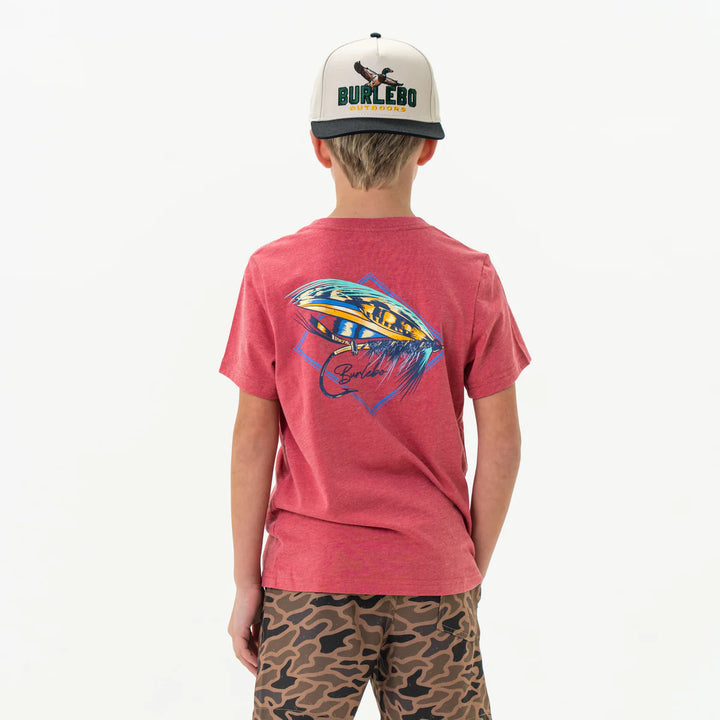 Burlebo Youth Big Fly S/S T-Shirt - Heather Crimson