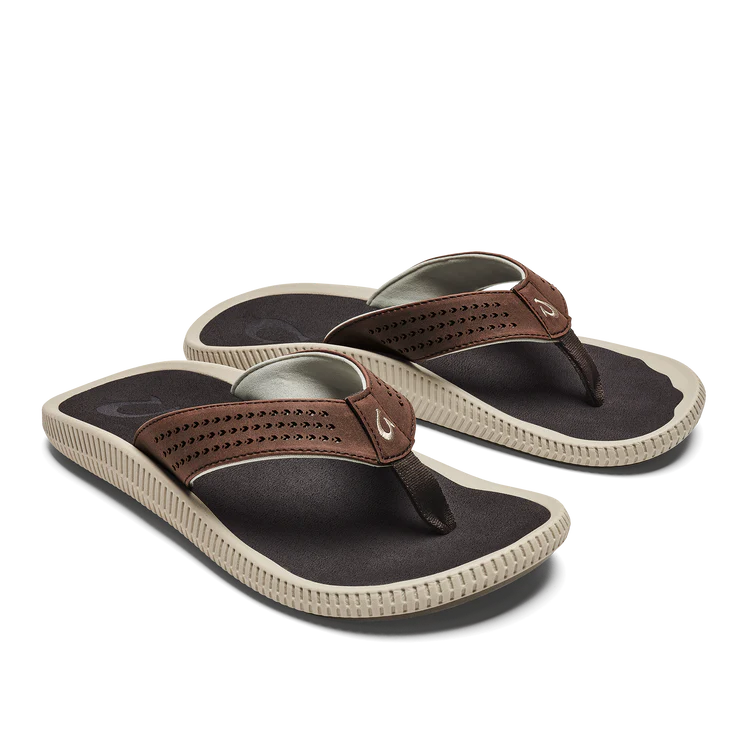 OluKai Men’s Ulele Water-Ready Beach Sandal - Dark Wood|Dark Wood