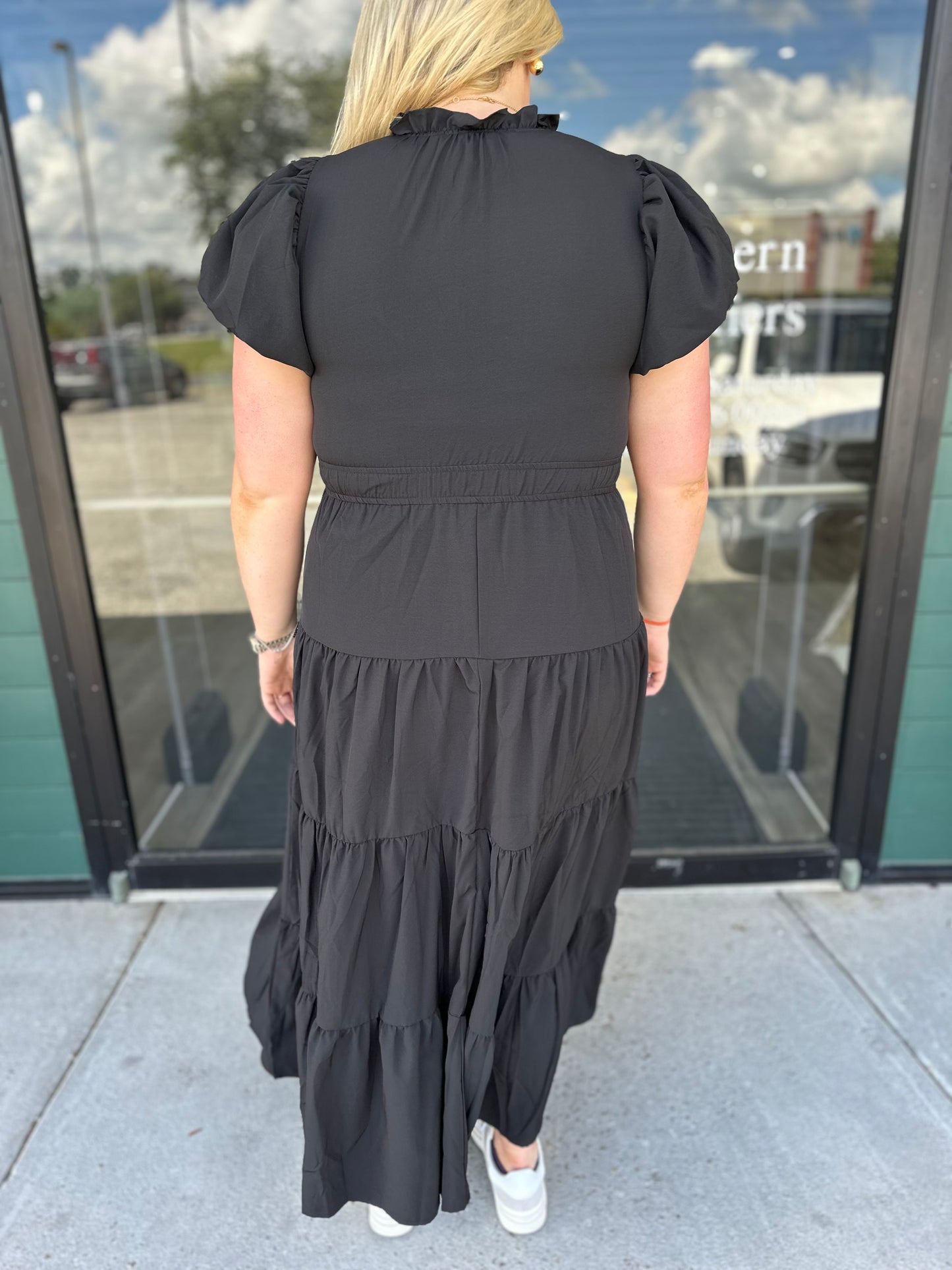 Jade Tiered Puff Sleeve Maxi