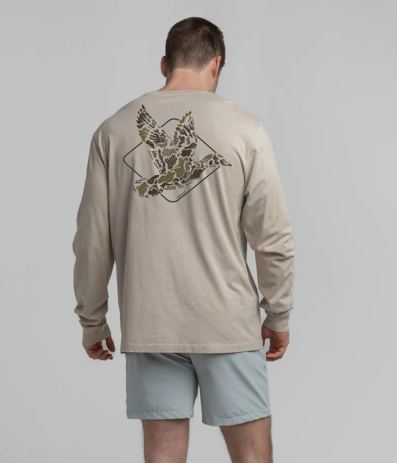 SSCO Men’s Camo Flight L/S Pocket T-Shirt - Taupe