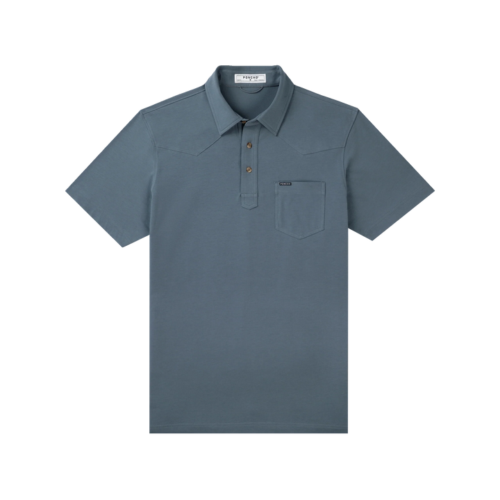 Poncho Men’s “The Dinner Bell” Regular Pima Cotton Polo - Slate Blue