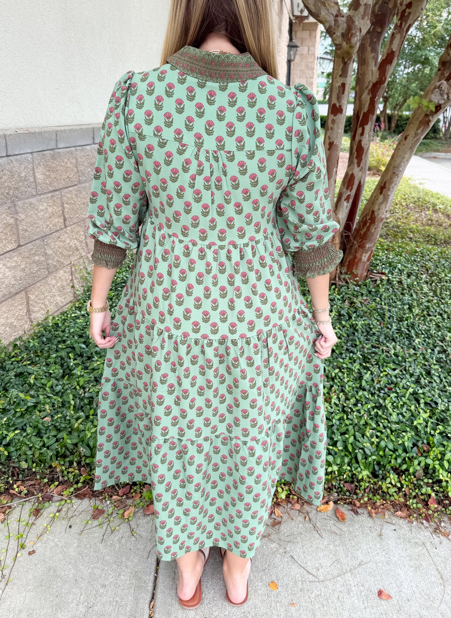 Eleanor Dress - Floral Foulard Vineyard