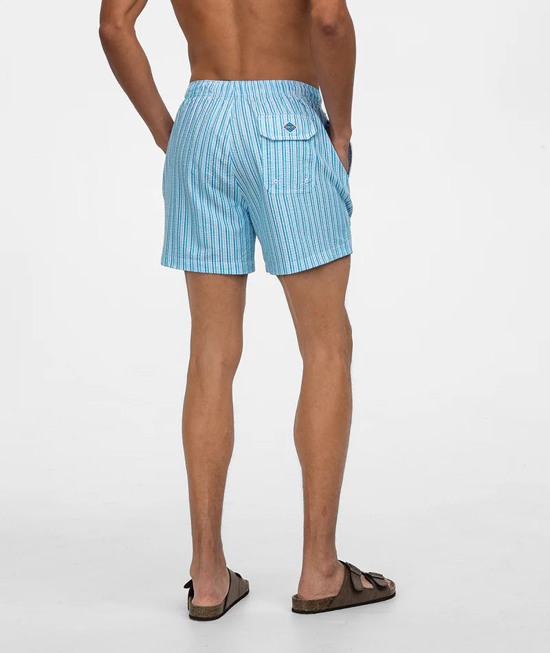 SSCO Men’s Clubhouse Seersucker Swim Shorts - Coastal Breeze