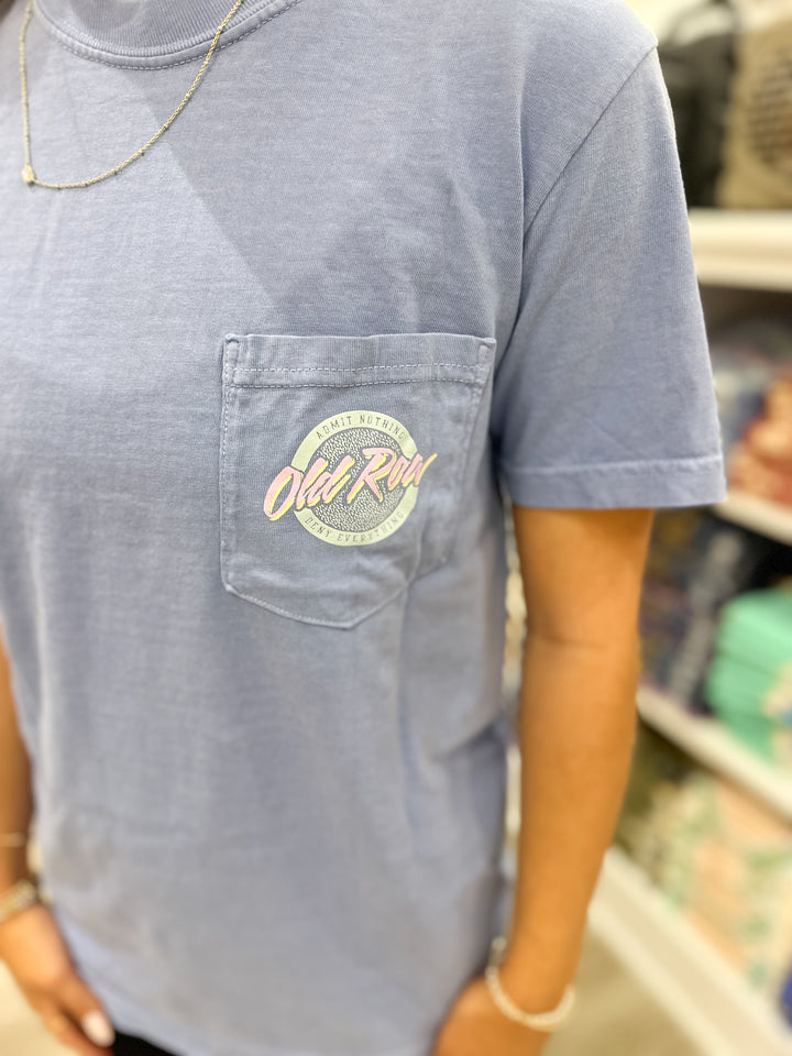 Old Row Circle Logo S/S Pocket T-Shirt - Washed Denim