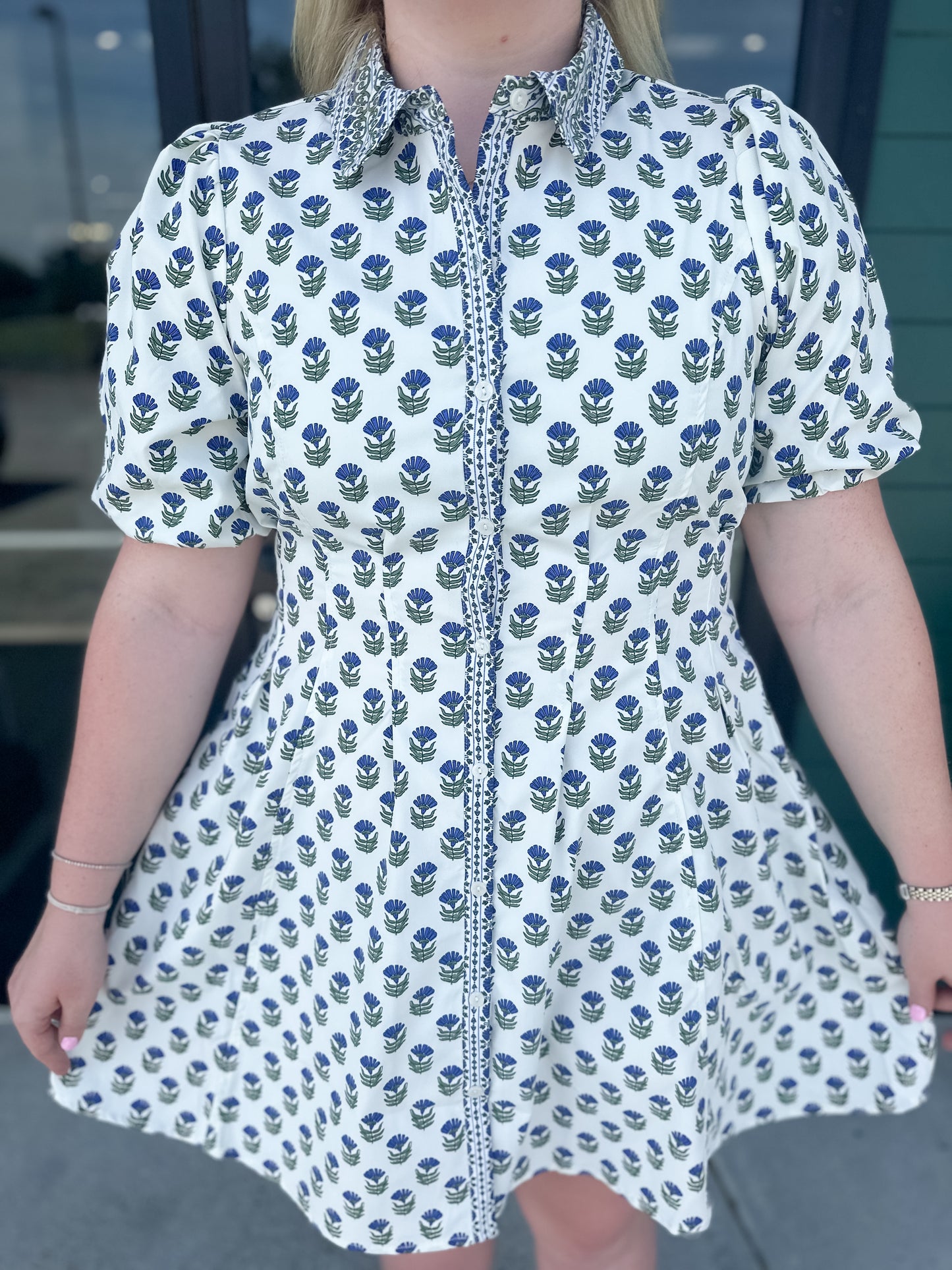 Rory Dress - Floral Foulard Navy