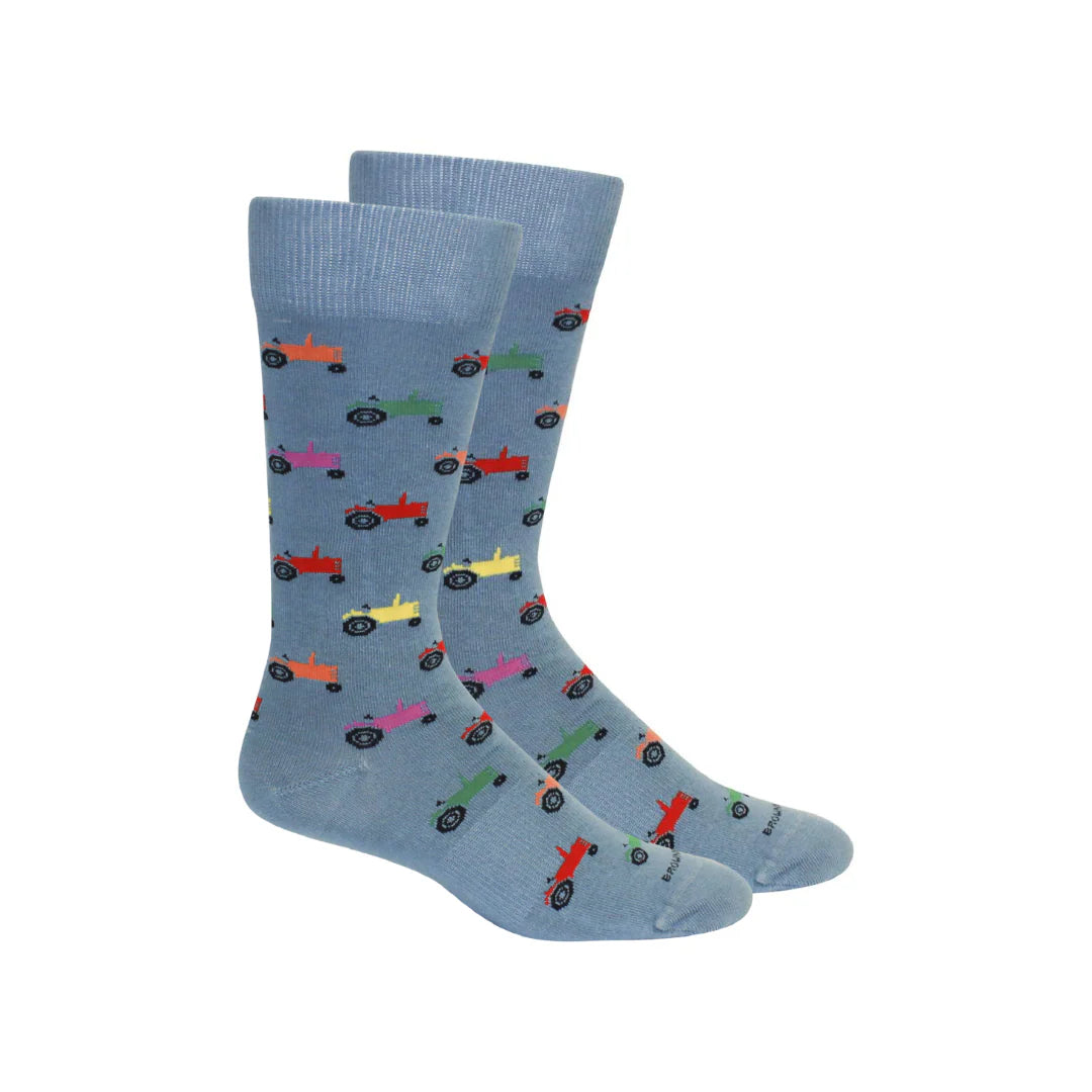Brown Dog Socks - Tractor Bluestone
