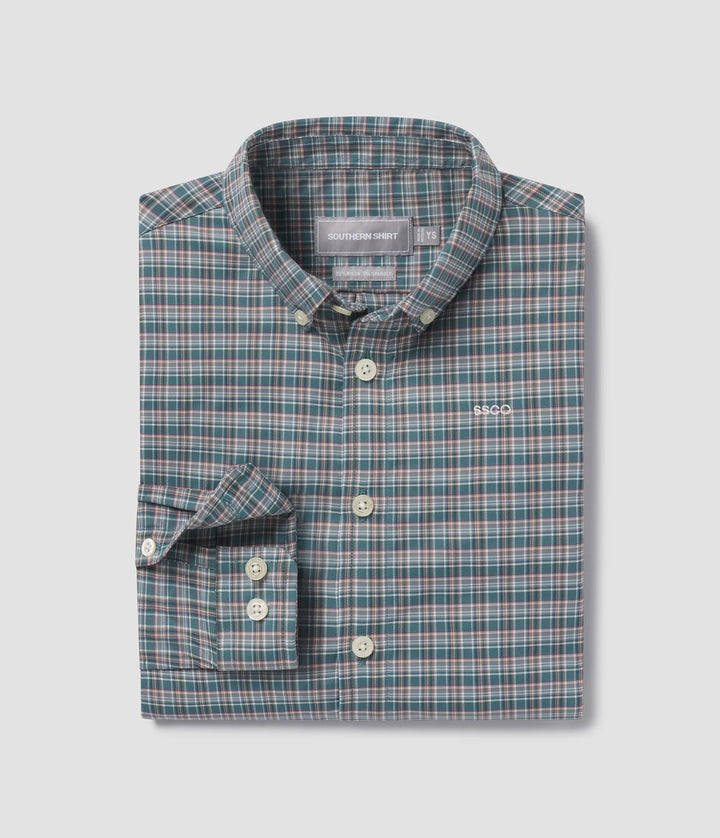 SSCO Youth Boys Bennett Plaid Button Down - Bayou Teal