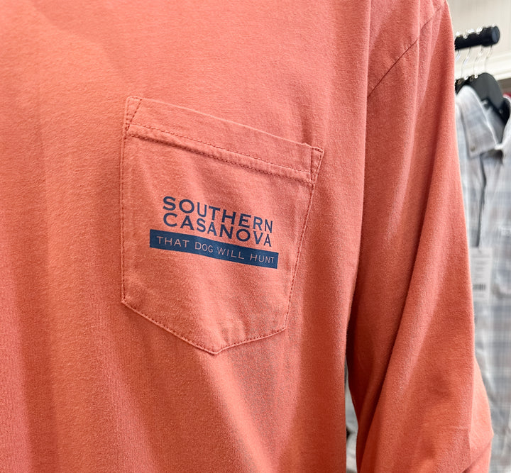 S. Casanova Back Road Defender L/S T-Shirt - Rust Orange