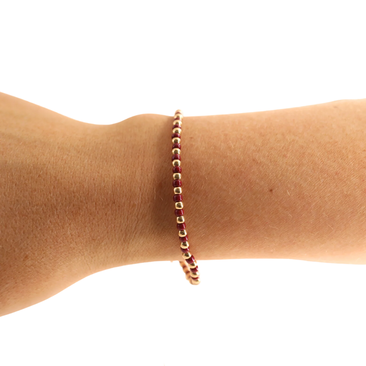 Beaded Blondes Maroon Demi Bracelet