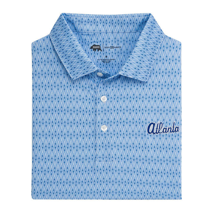 Onward Reserve Atlanta Braves Retro Feather Printed Performance Polo - Sky Blue