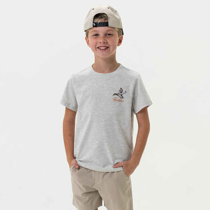 Burlebo Youth Pintail Triangle Duck S/S T-Shirt - Heather Ash Grey
