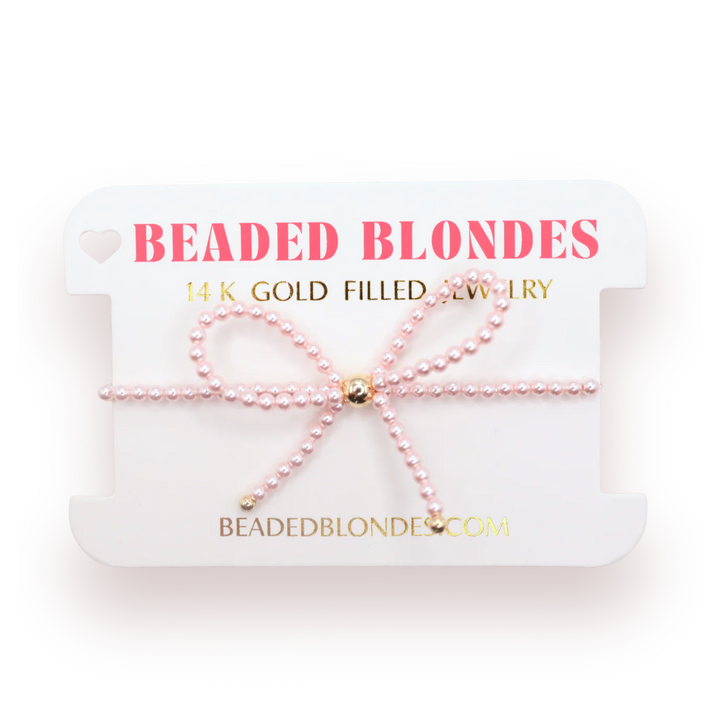 Beaded Blondes - Pink Pearl Bow