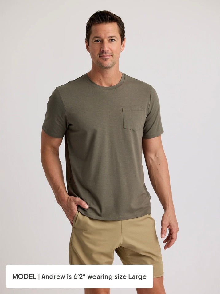 Free Fly Men’s Bamboo Current Pocket Tee - Fatigue