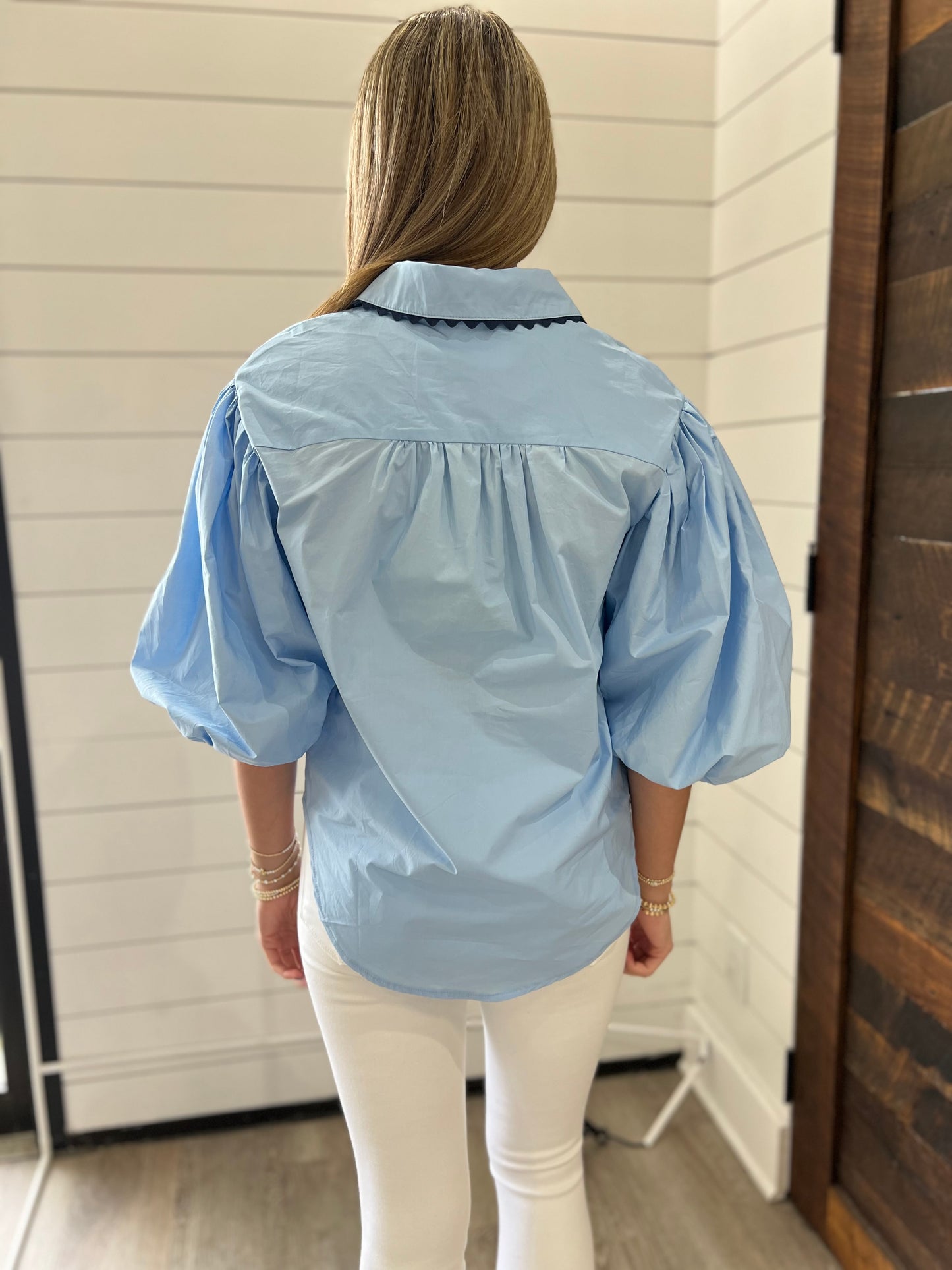 Ric-Rac Trim Top - Blue