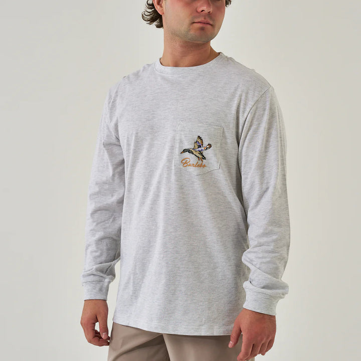 Burlebo Men’s Pintail Triangle Duck L/S T-Shirt - Ash Grey