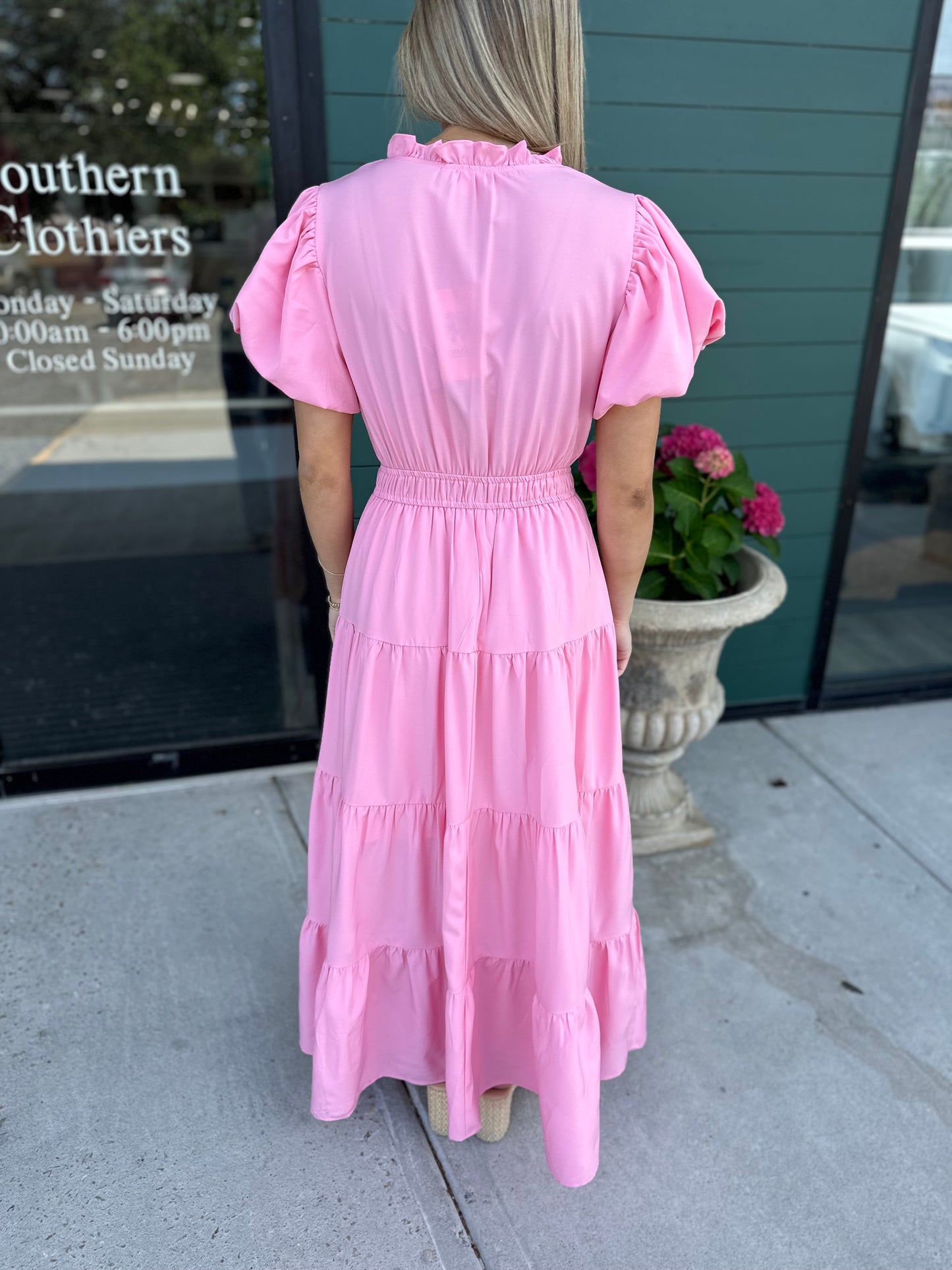 Jade Tiered Puff Sleeve Maxi