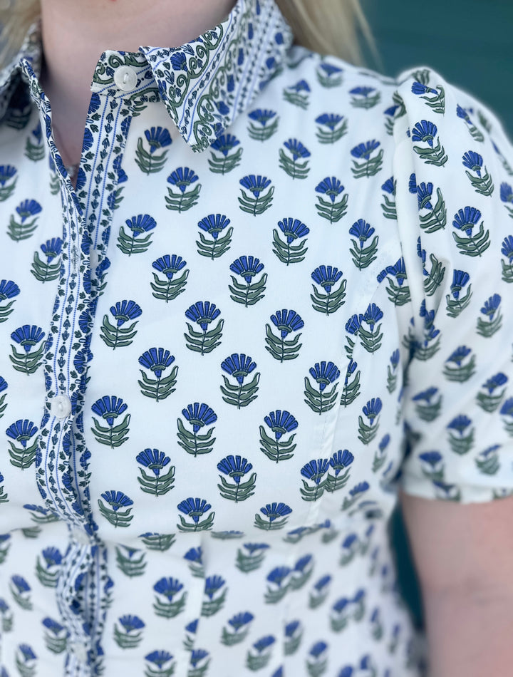 Rory Dress - Floral Foulard Navy