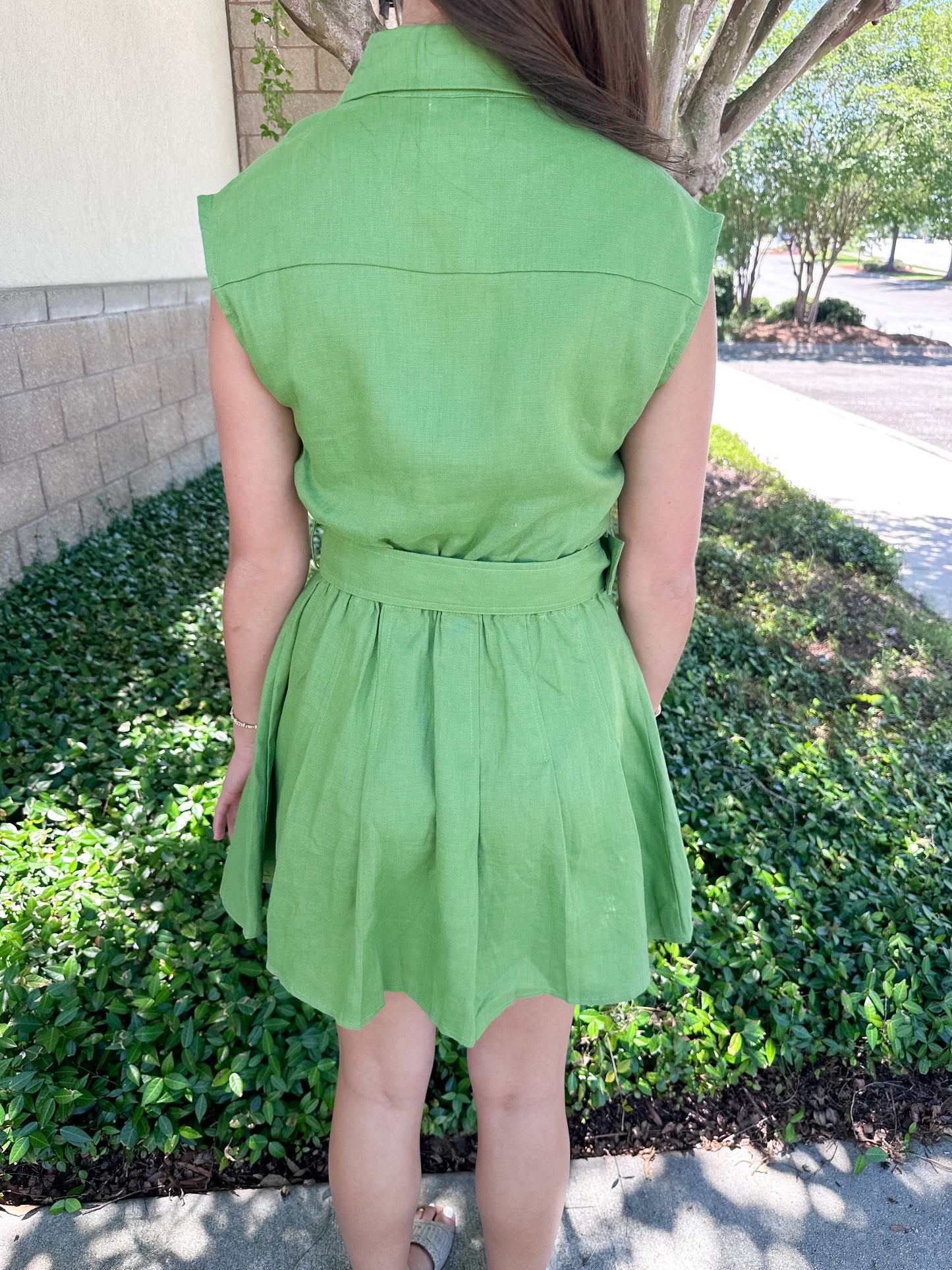 Palm Grove Linen Dress