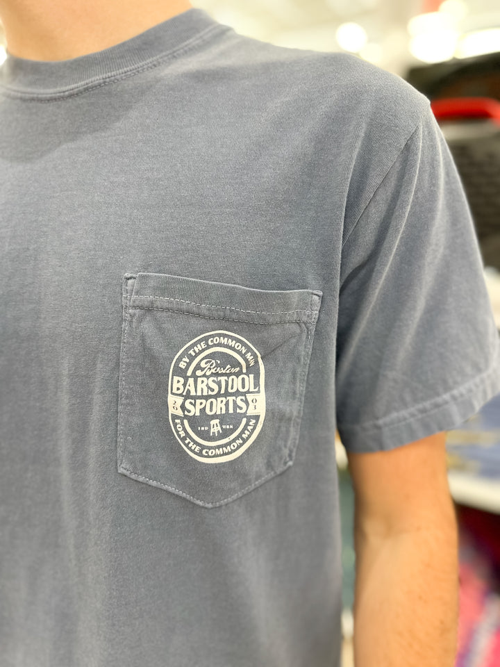 Barstool Sports Common Man S/S Pocket T-Shirt - Blue Jean