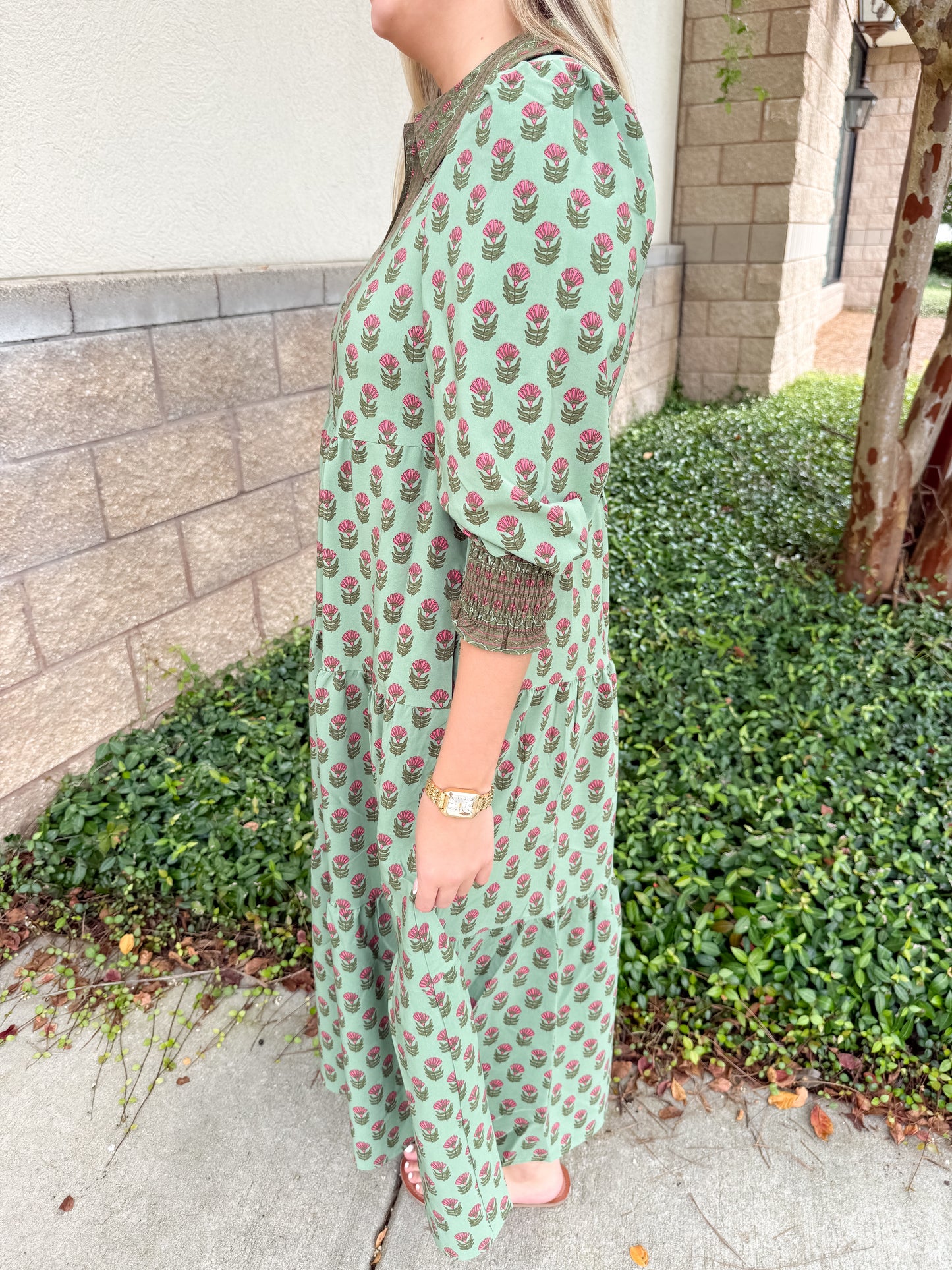 Eleanor Dress - Floral Foulard Vineyard