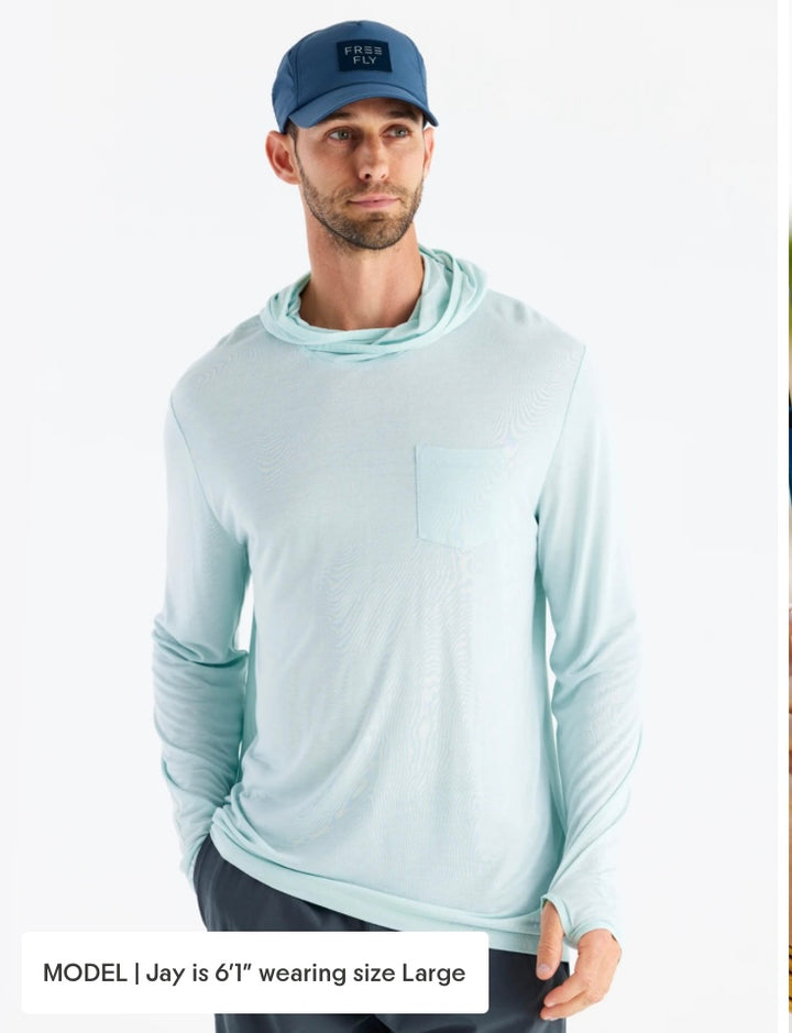 Free Fly Men’s Bamboo Lightweight Hoodie - Glacier