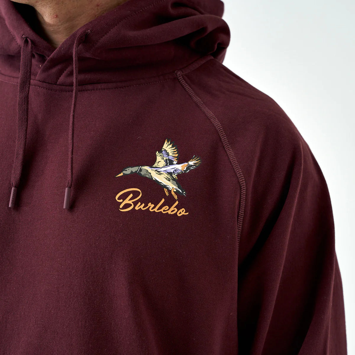 Burlebo Fleece Hoodie - Pintail Triangle Duck - Maroon