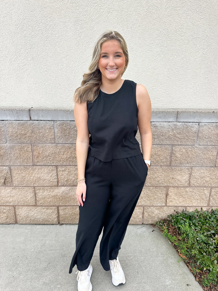 Sloane Linen Top - Black