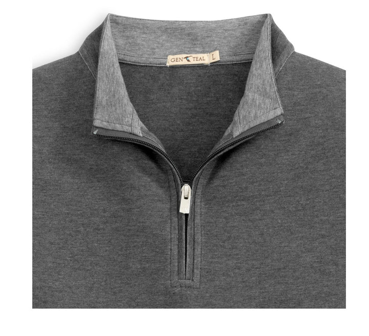 Genteal F25 Cotton/Modal Quarter-Zip - Charcoal