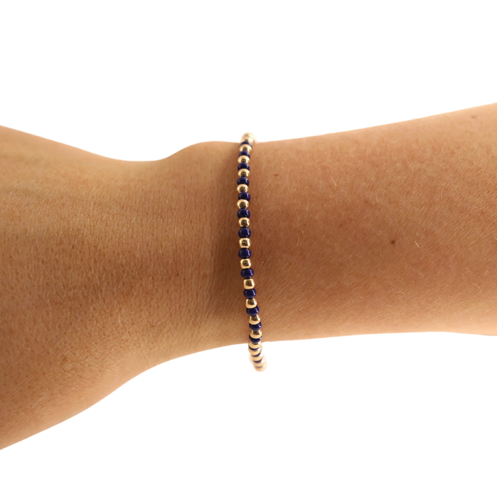 Beaded Blondes Navy Demi Petite Bracelet