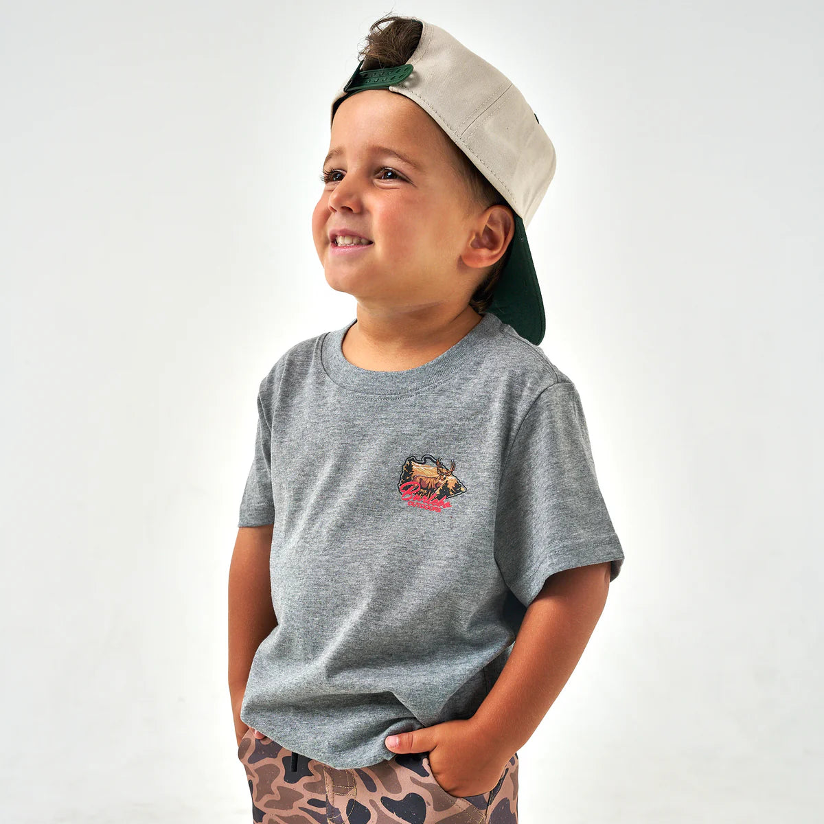 Burlebo Youth Hill Country Buck S/S T-Shirt - Heather Black