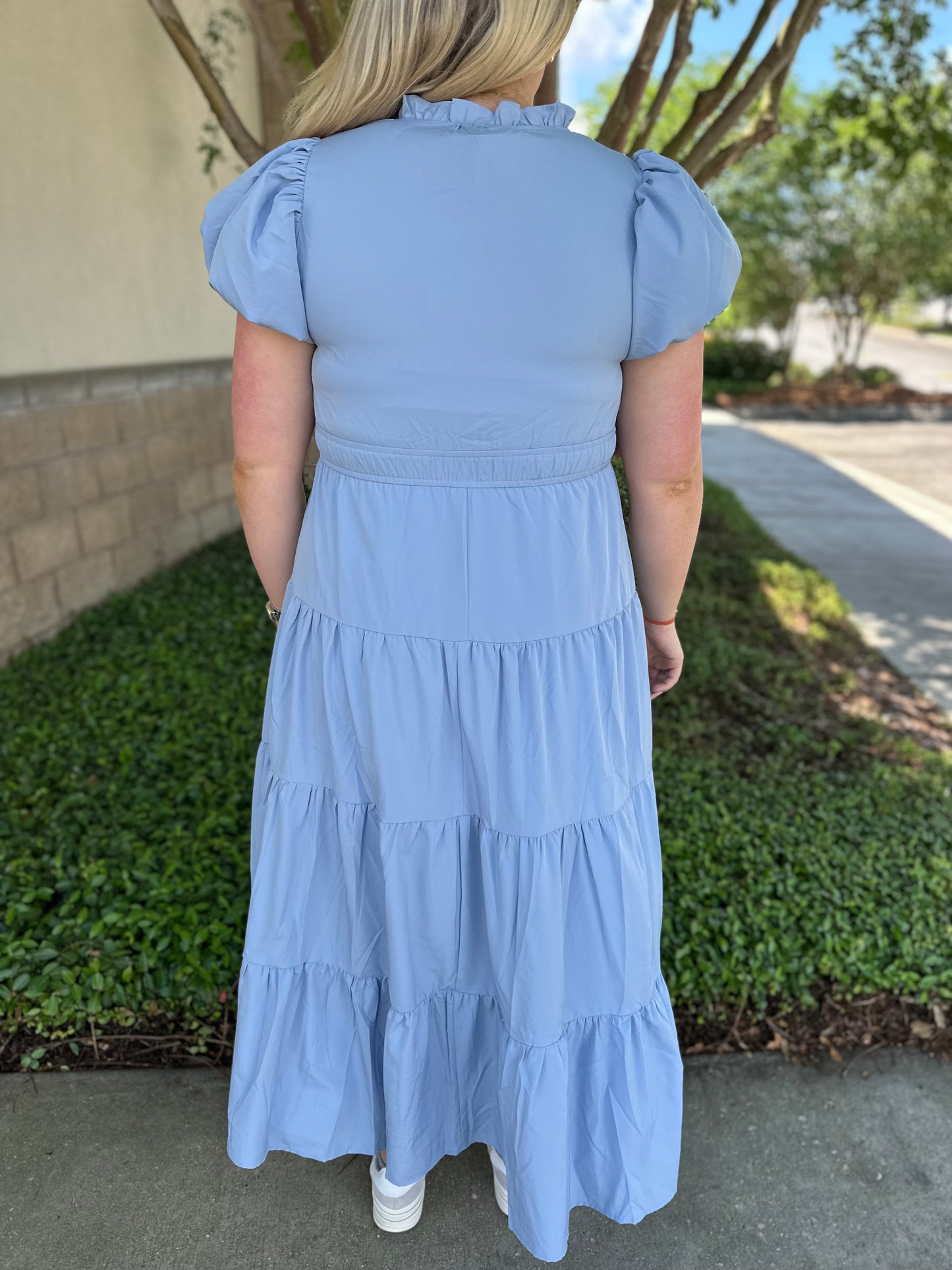 Jade Tiered Puff Sleeve Maxi