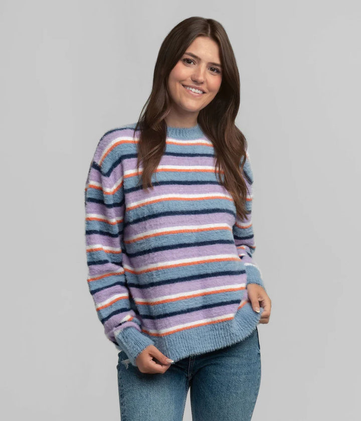 SSCO Women’s Crewneck Intarsia Sweater - Vivid Horizon