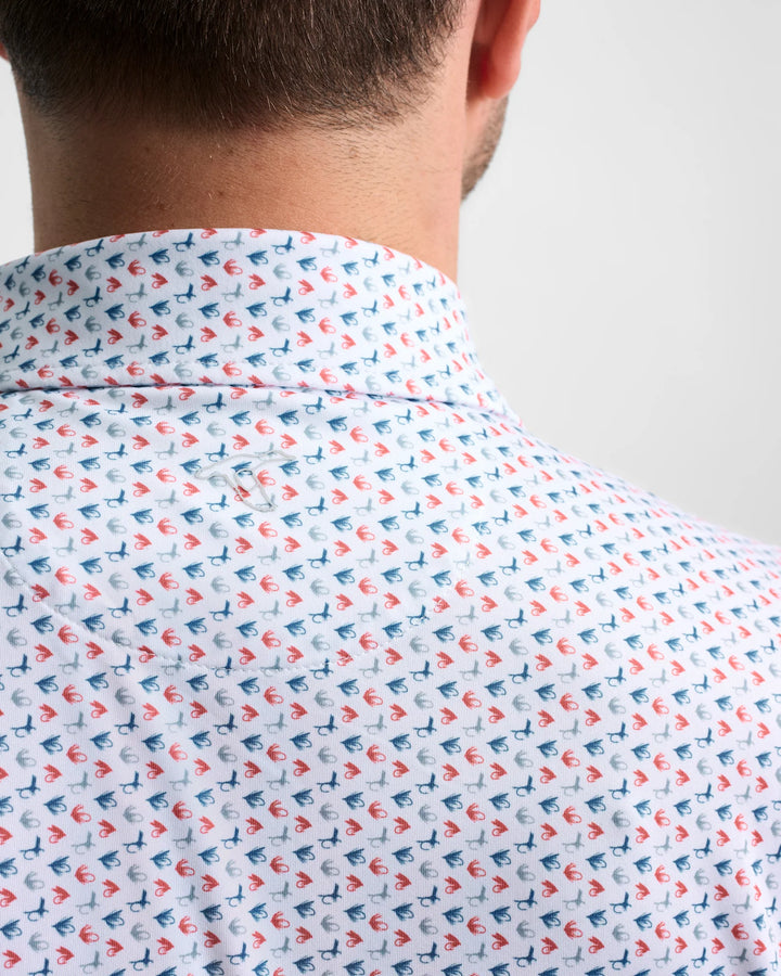 Genteal Spring ‘25 Printed Performance Polo - Clay Flys