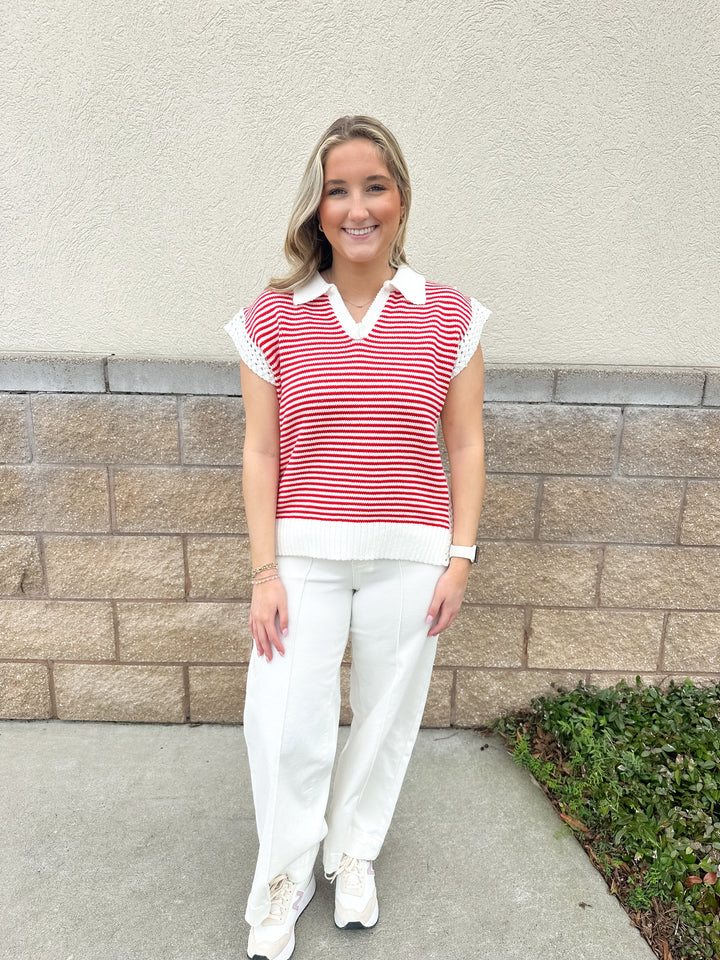 AW Pin Tuck Wide Leg Jean - White