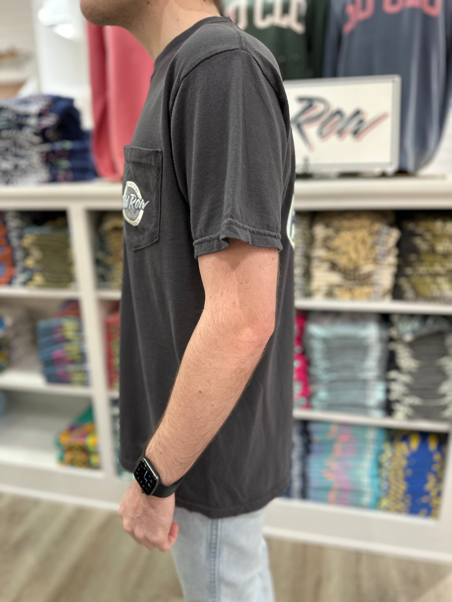 Old Row Circle Logo Pocket S/S T-Shirt - Graphite