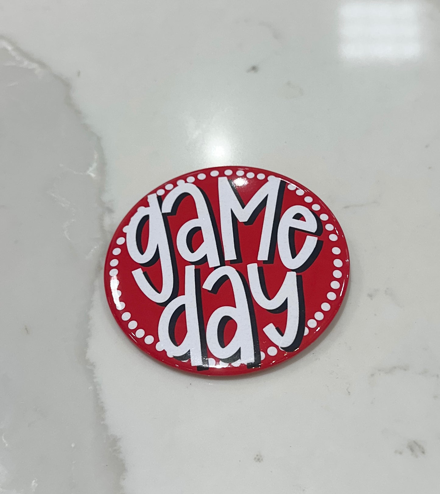 Tailgated Pins - Game Day Red Background