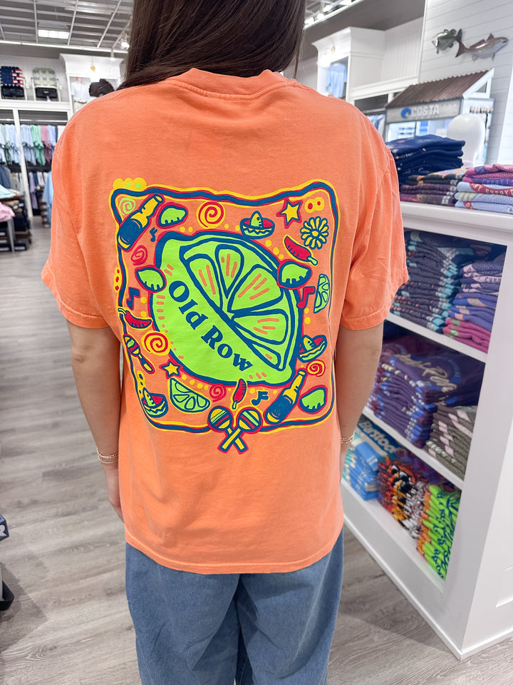 Old Row Cinco De Drinko S/S Pocket T-Shirt - Melon