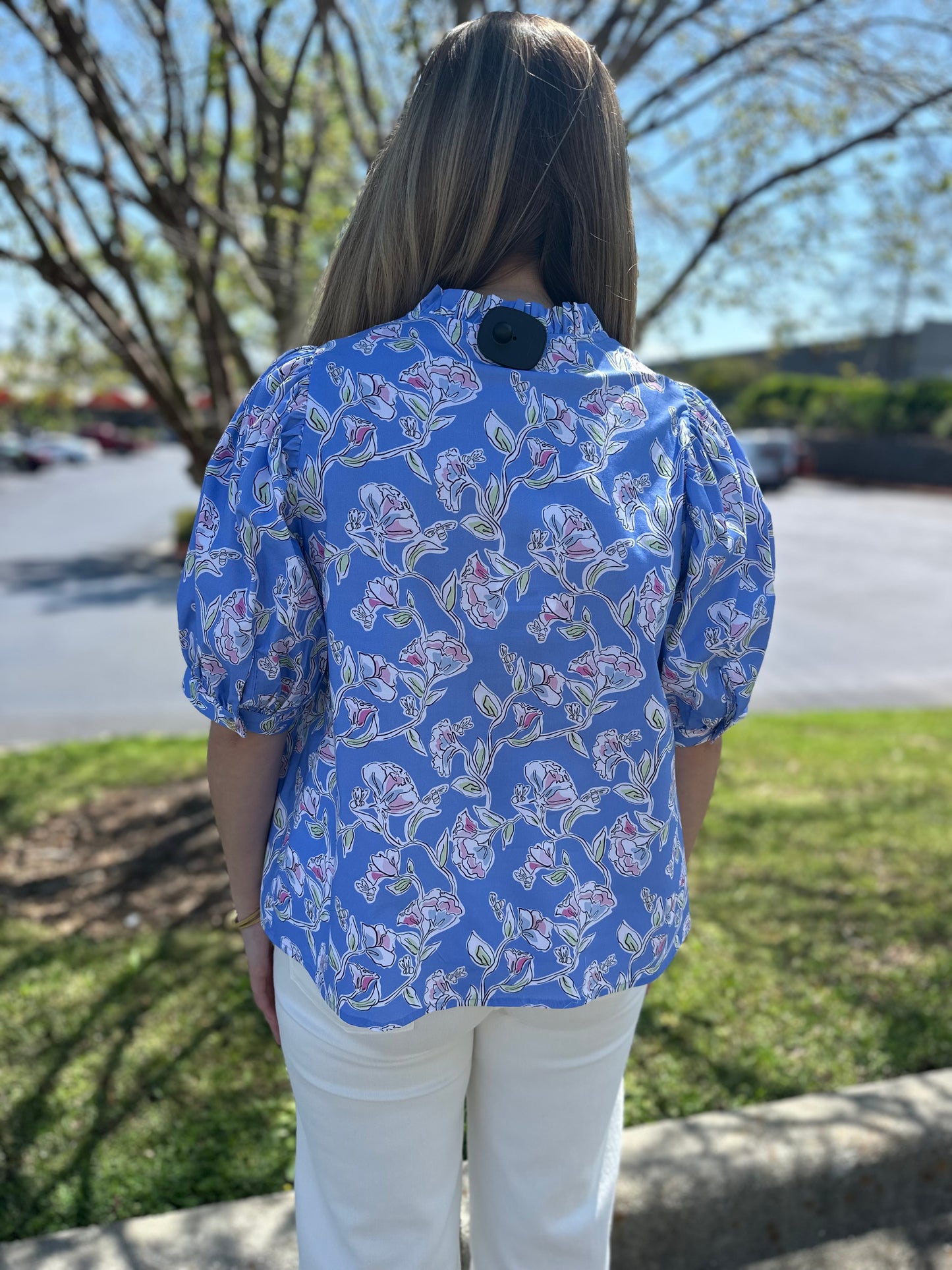 Maggie Top - Pretty Petals Blue