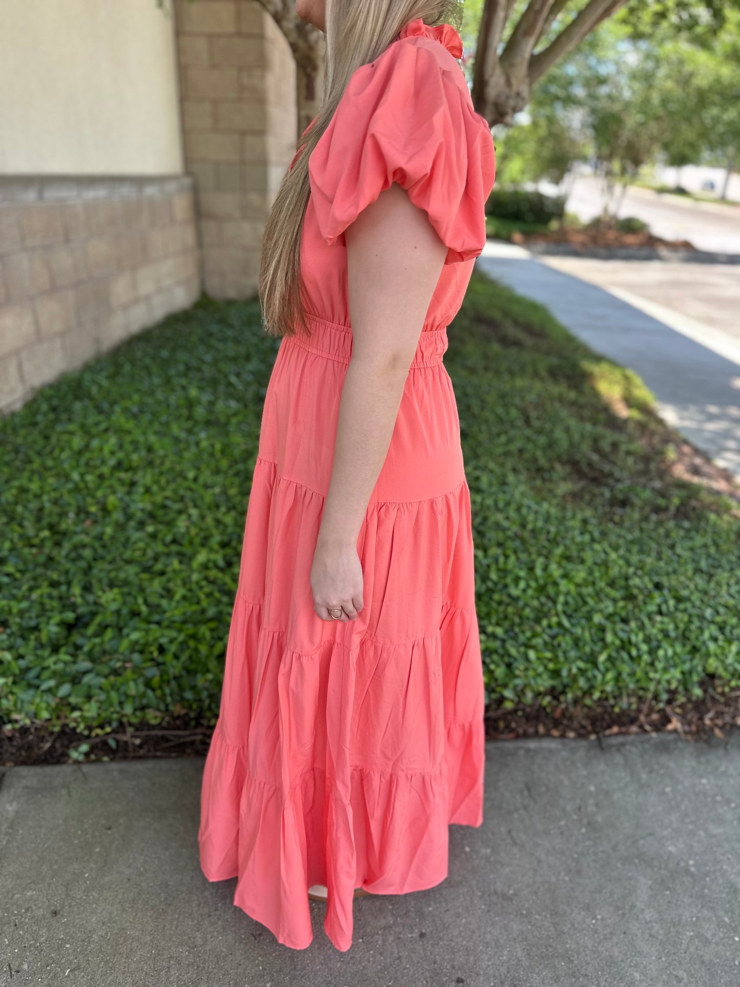 Jade Tiered Puff Sleeve Maxi