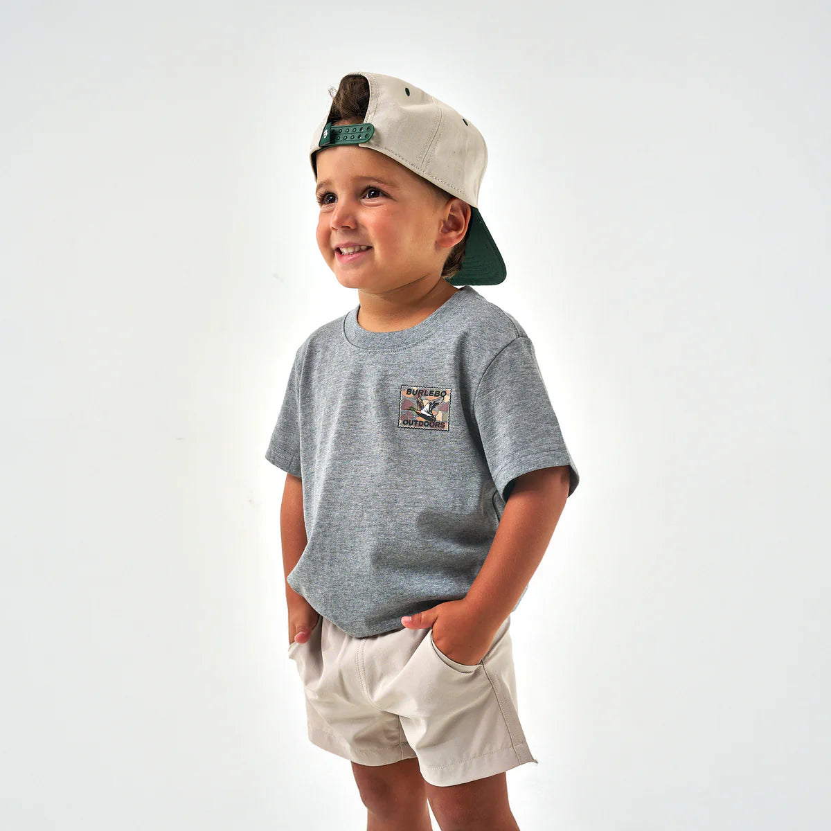 Burlebo Youth Mallard Duck Stamp S/S T-Shirt - Dark Heather Grey