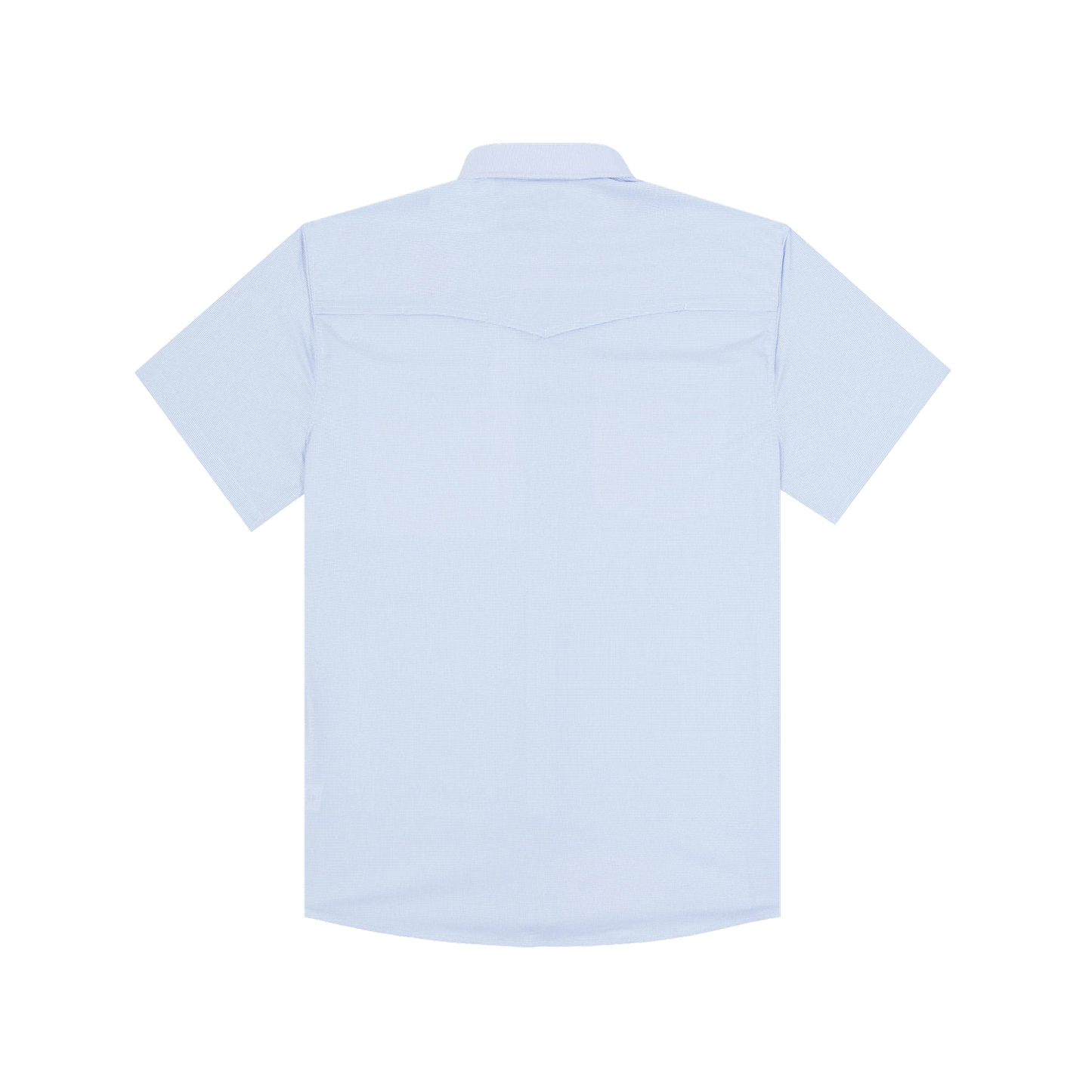 Poncho Men’s “The Padre” S/S Regular Shirt - Blue Micro-check