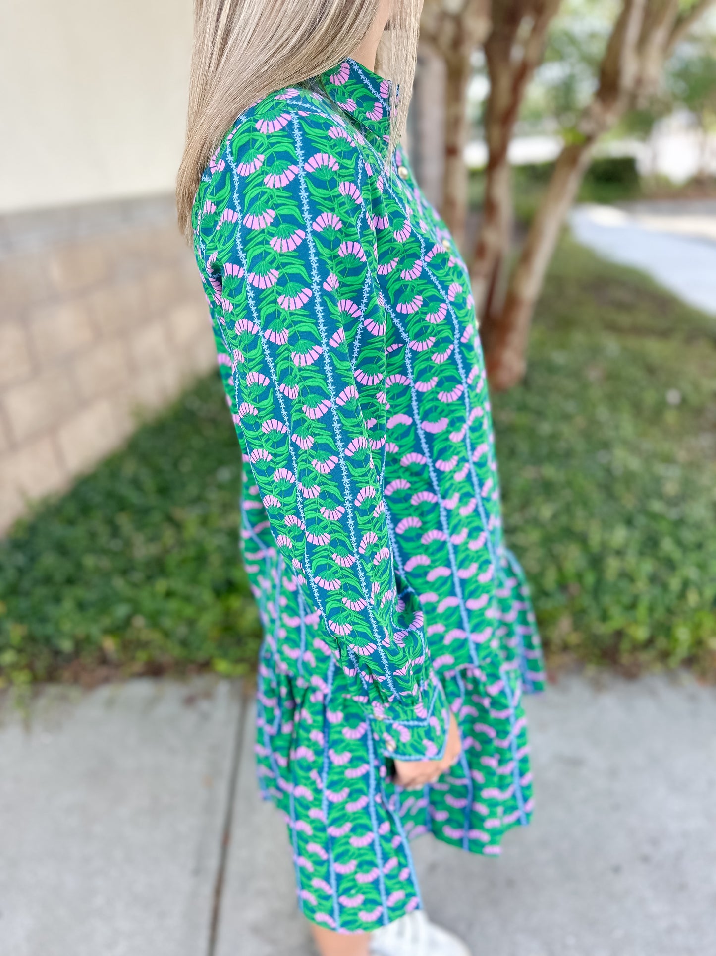 Fiona Dress - Honey Vines Green