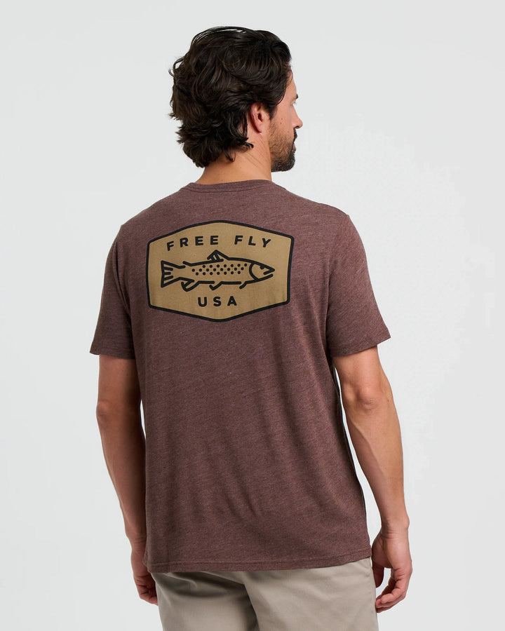Free Fly Men’s Freshwater Tee - Heather Chestnut