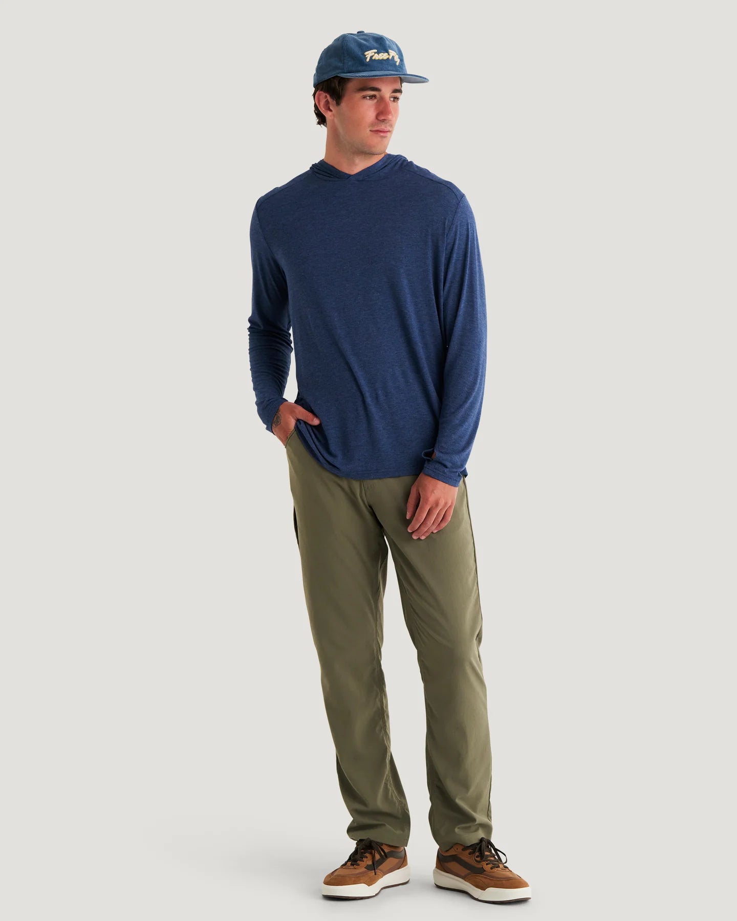 Free Fly Men’s Bamboo Shade Hoodie - Heather True Navy