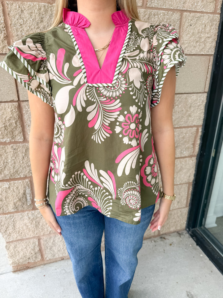 Lucy Contrast Trim Top