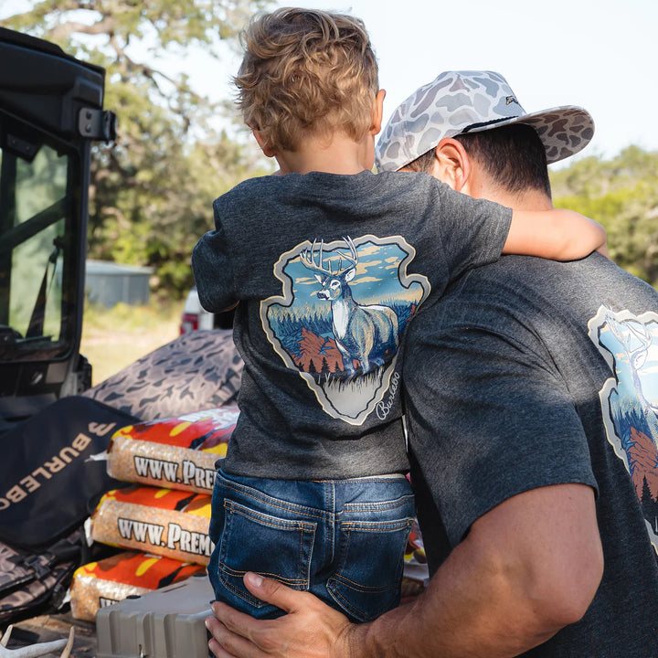 Burlebo Youth Whitetail Season S/S T-Shirt - Heather Black